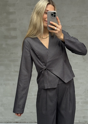 Encroydon ls bluse 7300 Grey/White Pinstriped Envii 